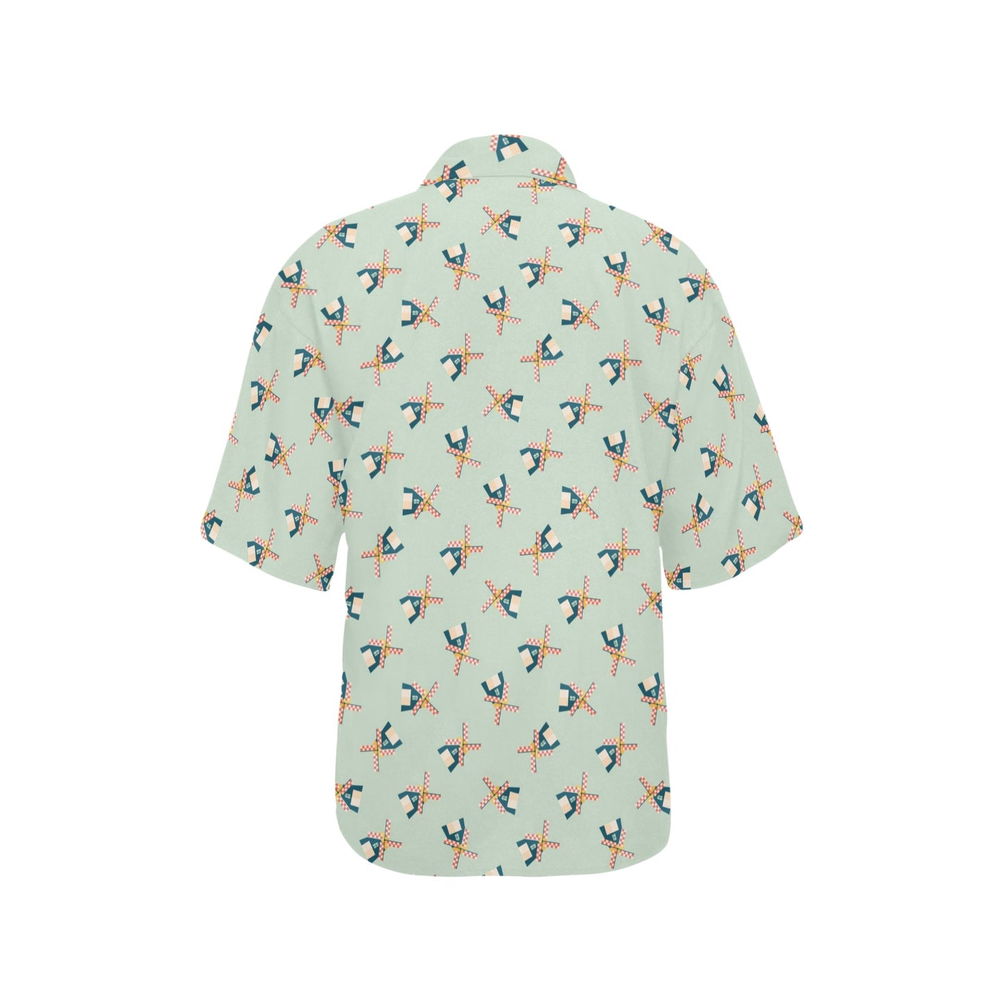 Windmill Pattern Print Design 02 Women's Hawaiian Shirt
