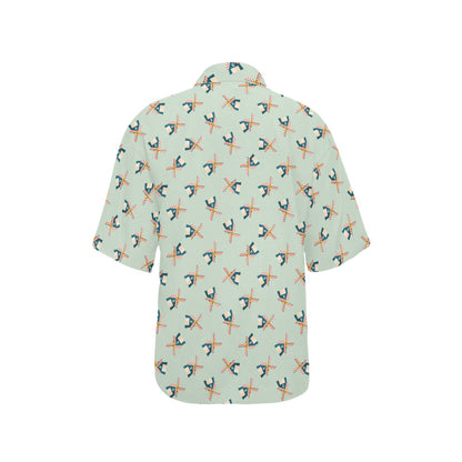 Windmill Pattern Print Design 02 Women's Hawaiian Shirt