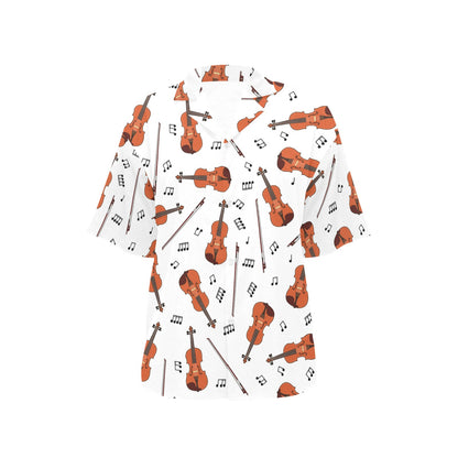 Violin Pattern Print Design 02 Women's Hawaiian Shirt