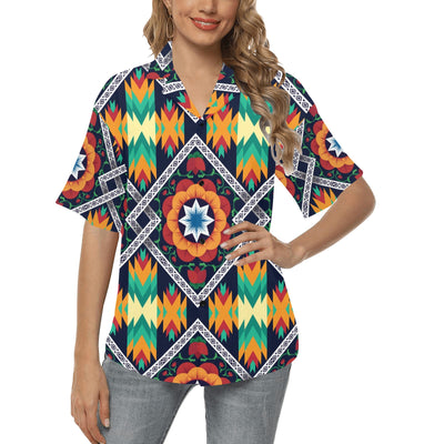 African Kente Women's Hawaiian Shirt