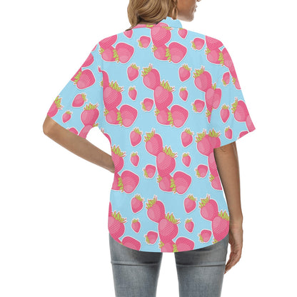 Strawberry Pattern Print Design SB04 Women's Hawaiian Shirt