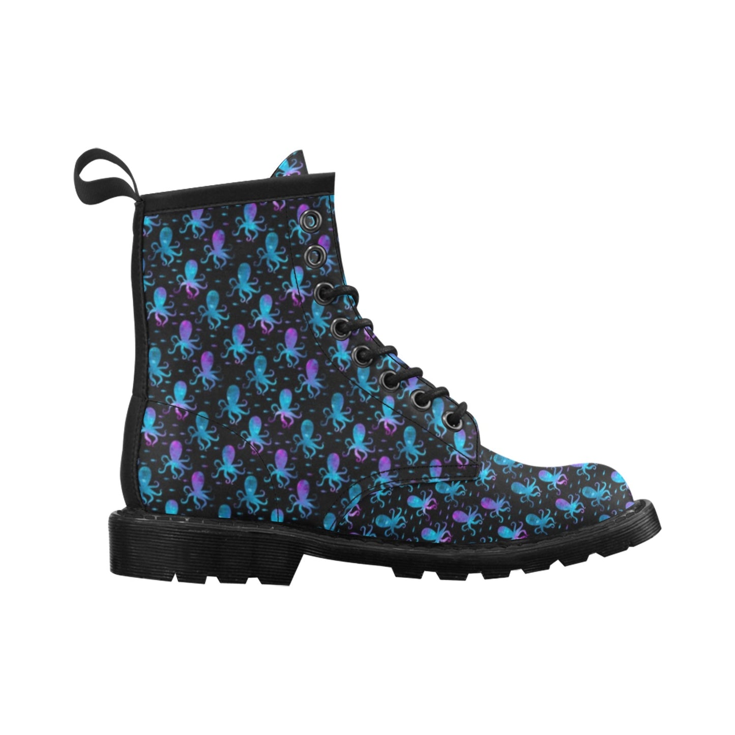 Octopus Blue Design Print Themed Women's Boots