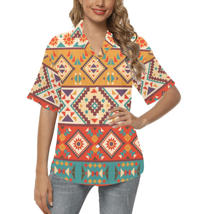 Navajo Pattern Print Design A01 Women's Hawaiian Shirt