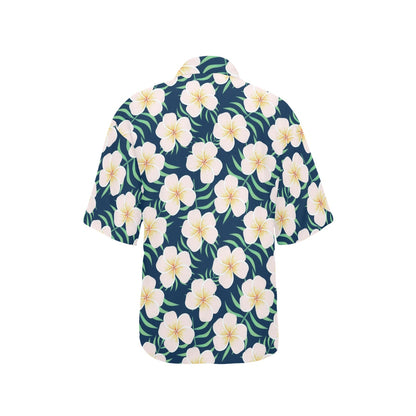 Pink Plumeria Pattern Print Design PM016 Women's Hawaiian Shirt