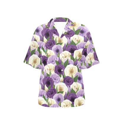 Lisianthus Pattern Print Design LT01 Women's Hawaiian Shirt