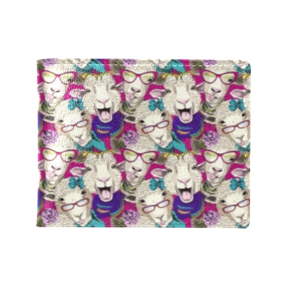 Sheep Print Design LKS403 Men's ID Card Wallet
