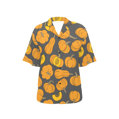 Pumpkin Pattern Print Design A03 Women's Hawaiian Shirt