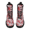 Red Hibiscus Pattern Print Design HB01 Women's Boots