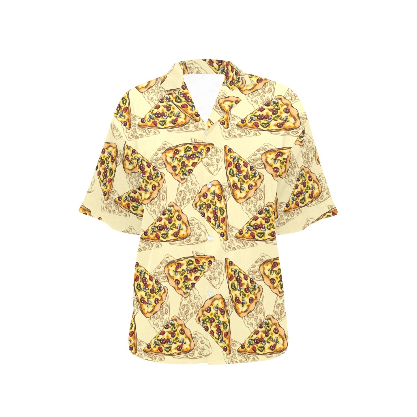 Pizza Pattern Print Design A01 Women's Hawaiian Shirt