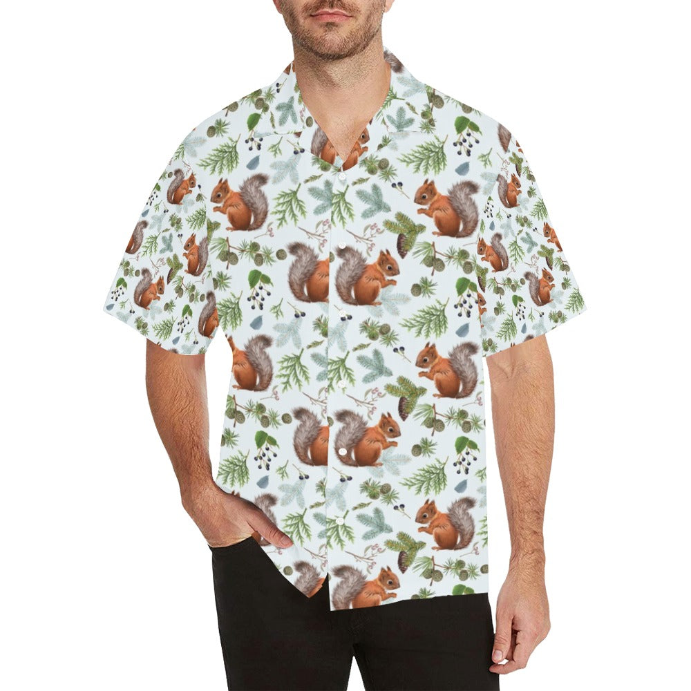 Squirrel Print Design LKS308 Men's Hawaiian Shirt