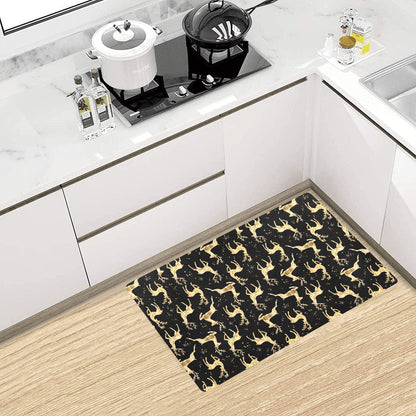 Deer Gold Pattern Kitchen Mat