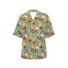 Fox Autumn leaves Themed Women's Hawaiian Shirt