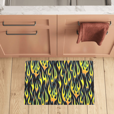 Flame Fire Yellow Pattern Kitchen Mat