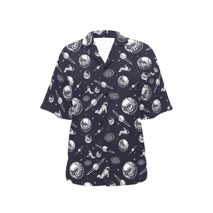 Space Astronaut Print Design LKS302 Women's Hawaiian Shirt