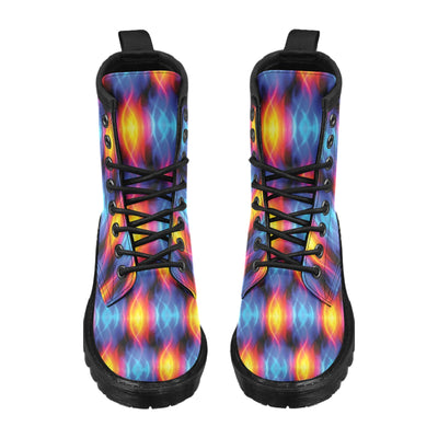 Flame Fire Blue Design Print Women's Boots