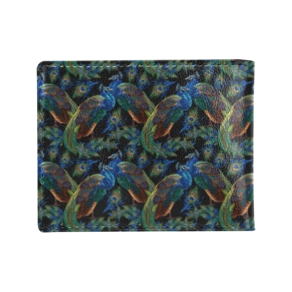Peacock Themed Design Print Men's ID Card Wallet