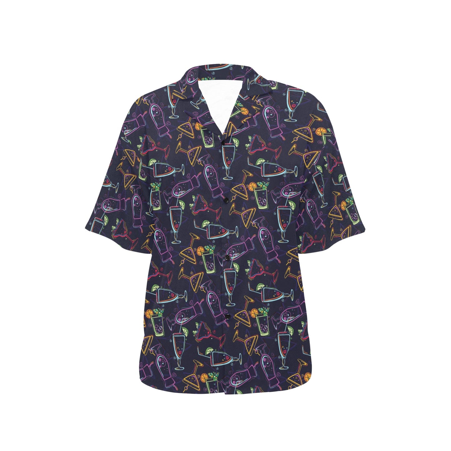 Cocktail Pattern Print Design 04 Women's Hawaiian Shirt