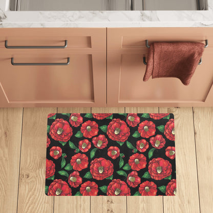 Camellia Pattern Print Design CM07 Kitchen Mat