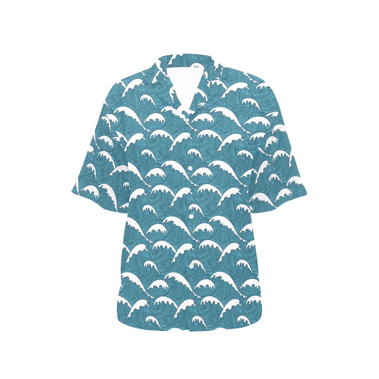Surf Wave Tribal Design Women's Hawaiian Shirt