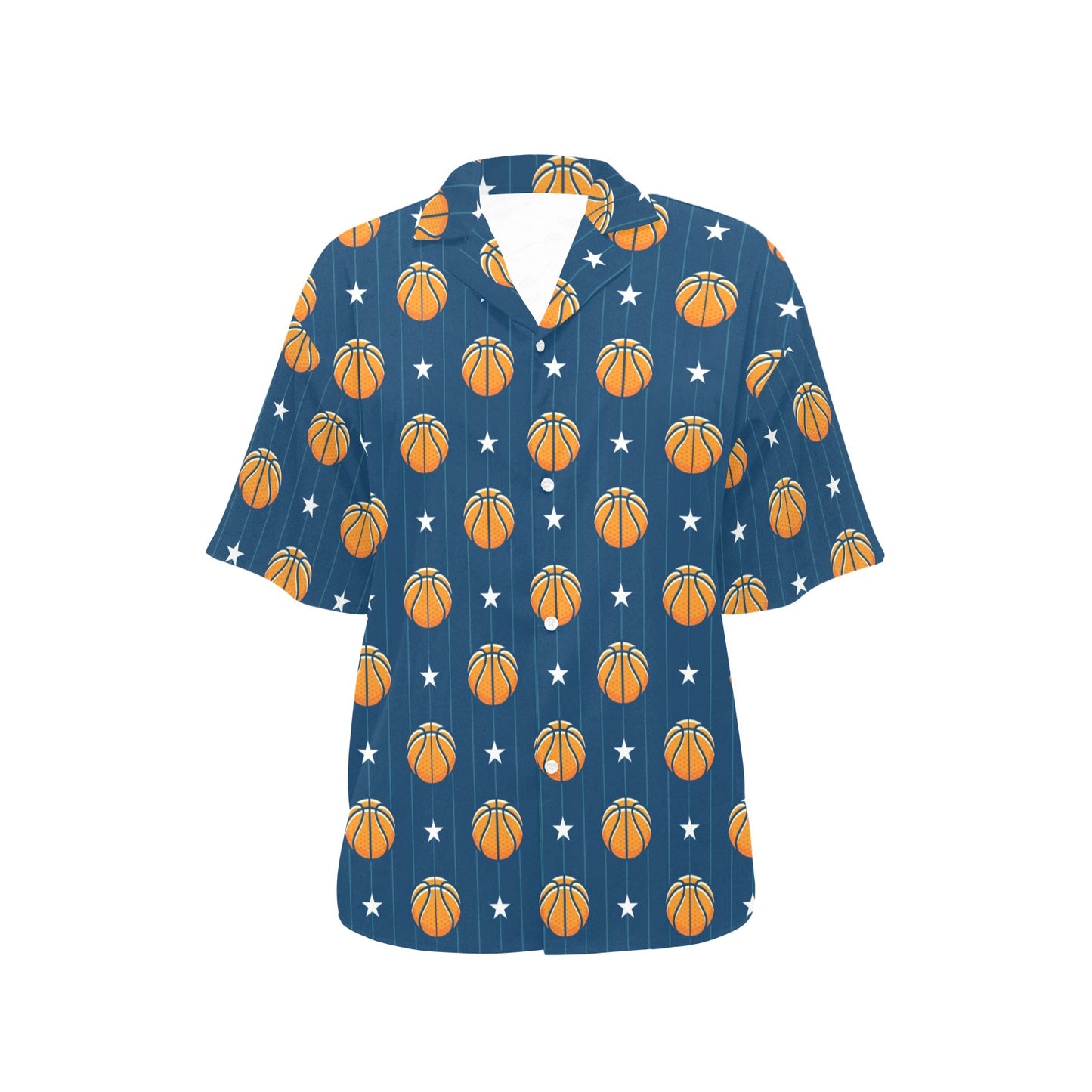 Basketball Star Print Pattern Women's Hawaiian Shirt