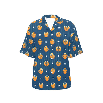 Basketball Star Print Pattern Women's Hawaiian Shirt