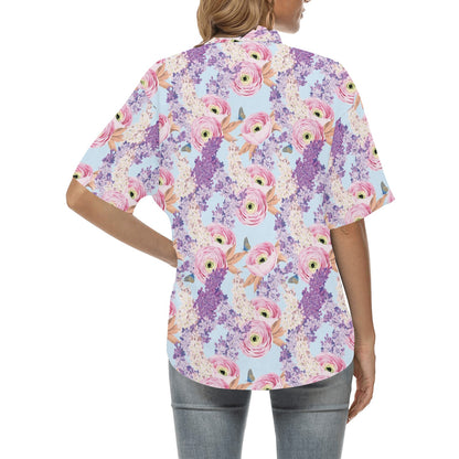 Lilac Pattern Print Design LI03 Women's Hawaiian Shirt