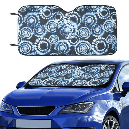 Tie Dye Dark Blue Print Design LKS306 Car front Windshield Sun Shade