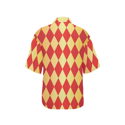Harlequin Pattern Print Design 03 Women's Hawaiian Shirt