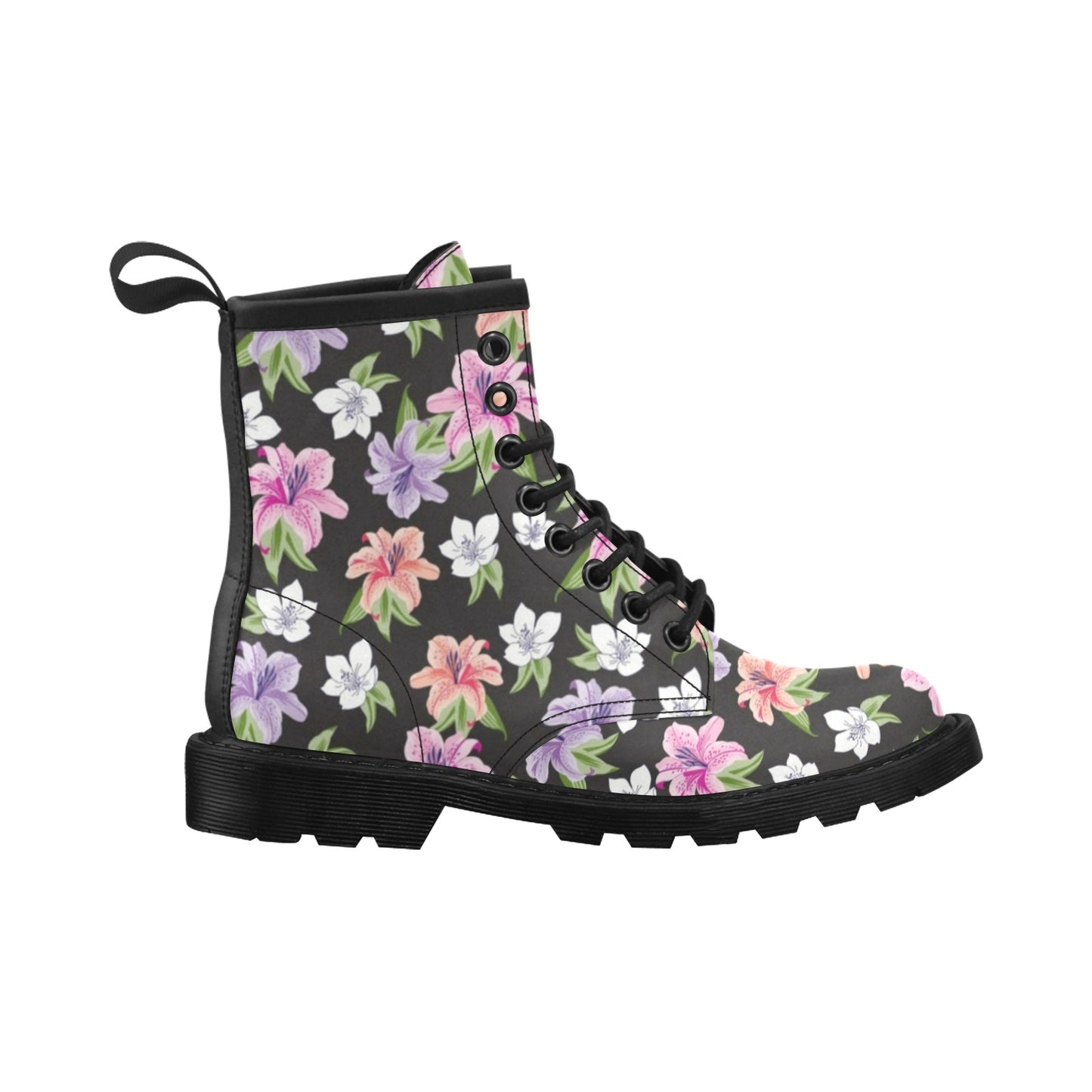 Lily Pattern Print Design LY02 Women's Boots