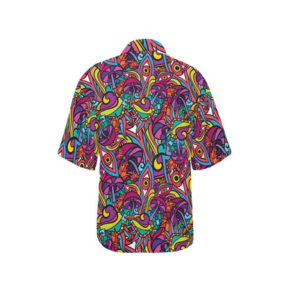 Trippy Print Design LKS302 Women's Hawaiian Shirt