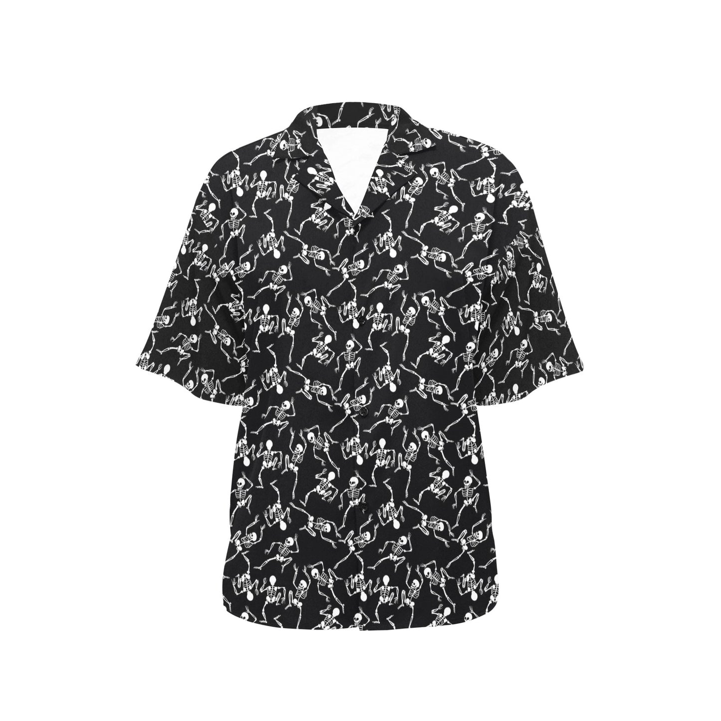 Skeleton Style Print Women's Hawaiian Shirt