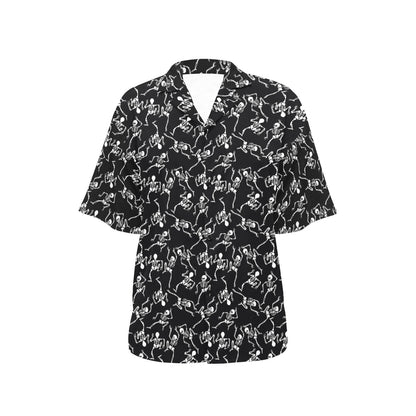 Skeleton Style Print Women's Hawaiian Shirt