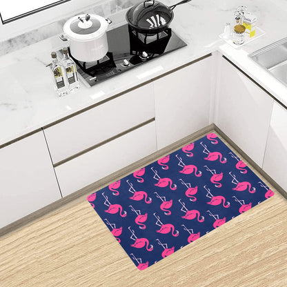 Pink Flamingo Pattern Kitchen Mat