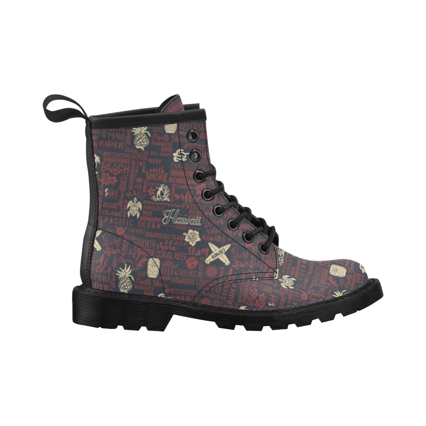 Hawaiian Themed Pattern Print Design H017 Women's Boots