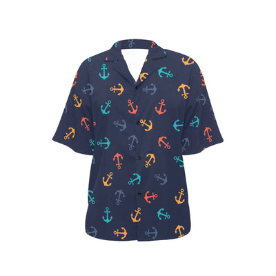 Anchor Pattern Print Design 05 Women's Hawaiian Shirt