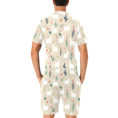 Llama Cactus Pattern Print Design 09 Men's Romper