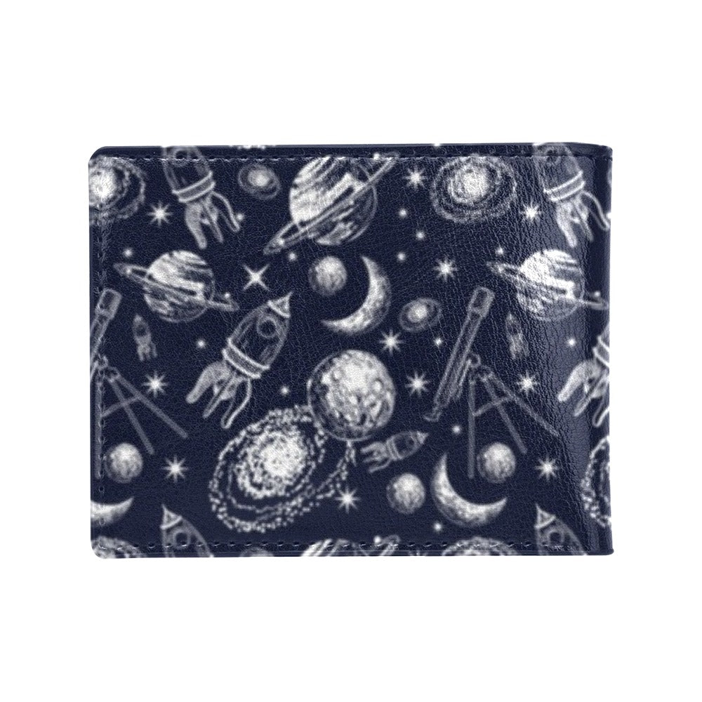 Space Rocket Print Design LKS301 Men's ID Card Wallet