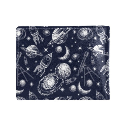 Space Rocket Print Design LKS301 Men's ID Card Wallet