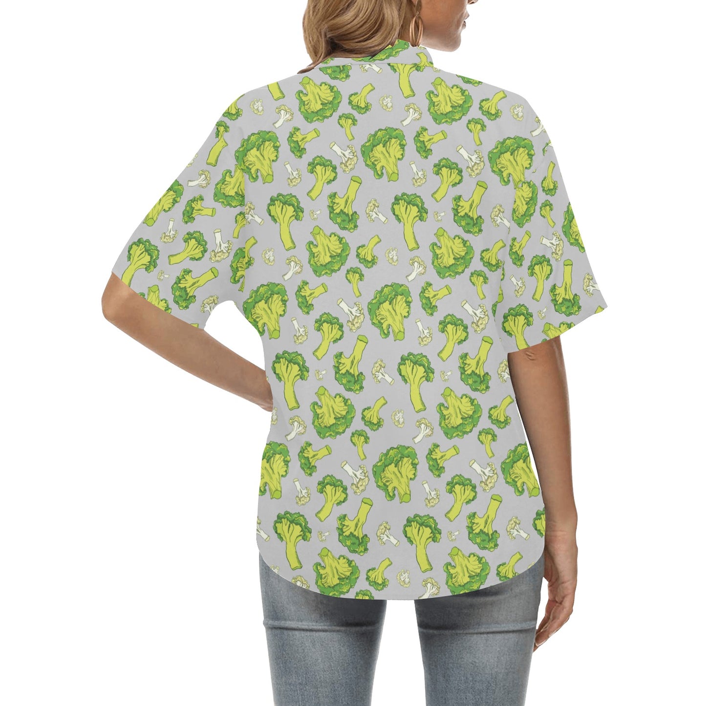 Broccoli Pattern Print Design 03 Women's Hawaiian Shirt
