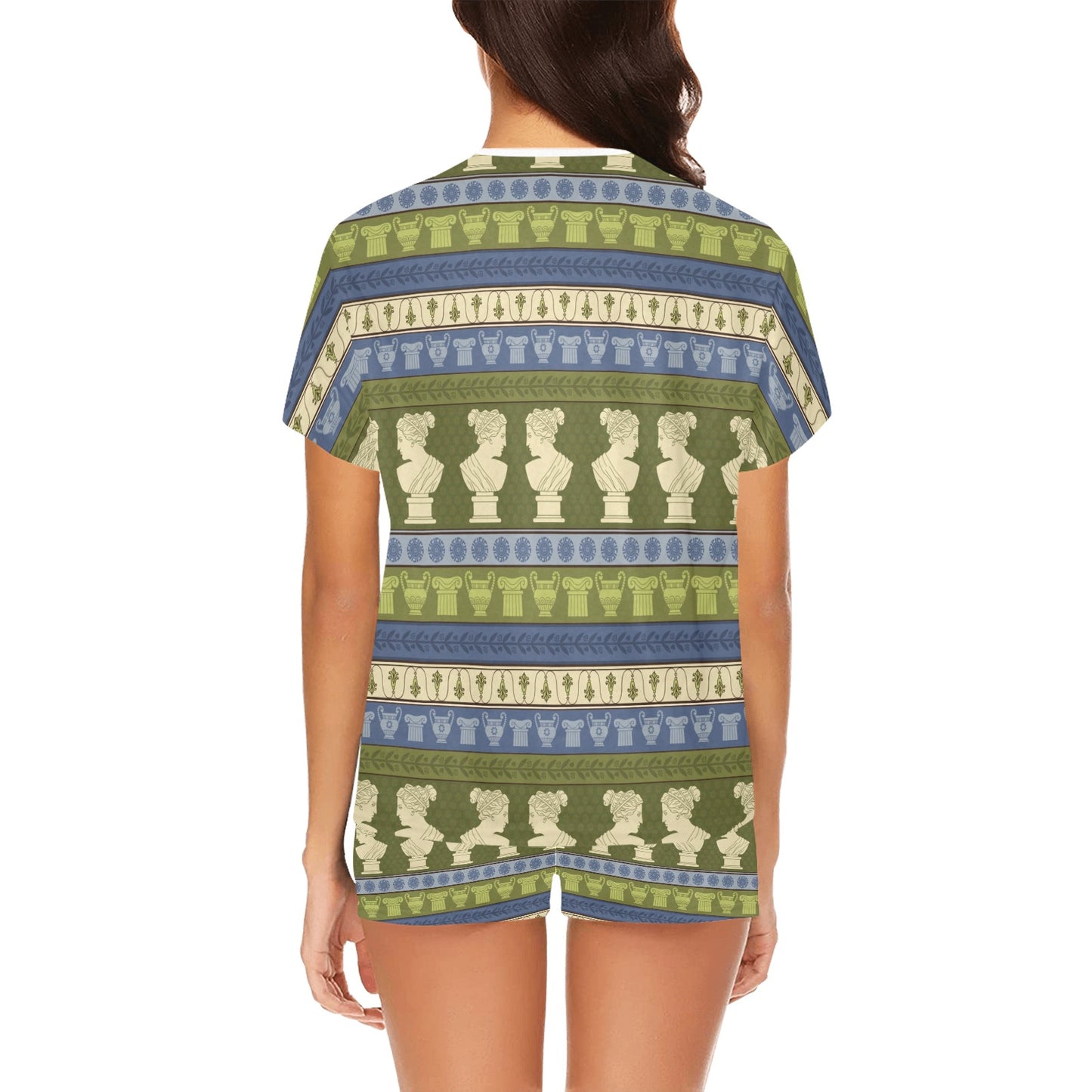 Ancient Greek Statue Print Design LKS301 Women's Short Pajama Set