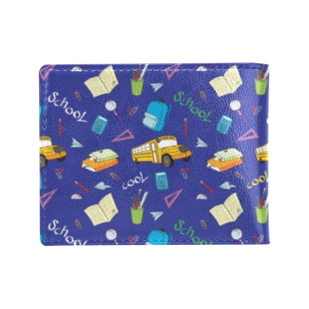 School Bus Print Design LKS307 Men's ID Card Wallet
