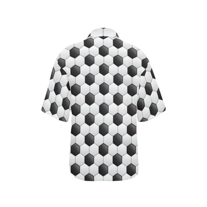 Soccer Ball Texture Print Pattern Women's Hawaiian Shirt
