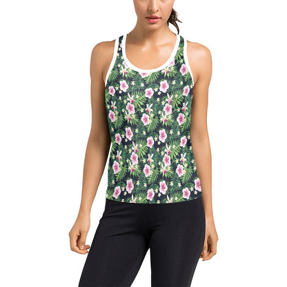 Hibiscus Tropical Print Design LKS309 Women's Racerback Tank Top