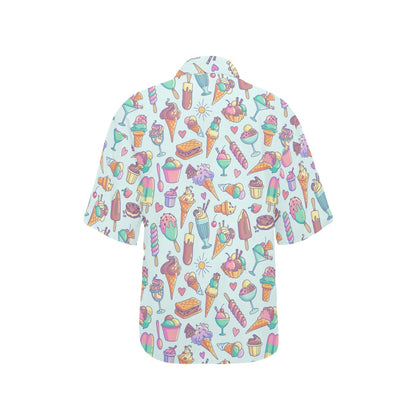 Ice Cream Pattern Print Design IC02 Women's Hawaiian Shirt