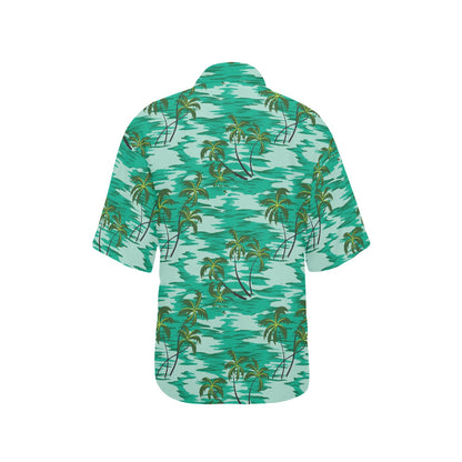 Palm Tree Pattern Print Design A01 Women's Hawaiian Shirt