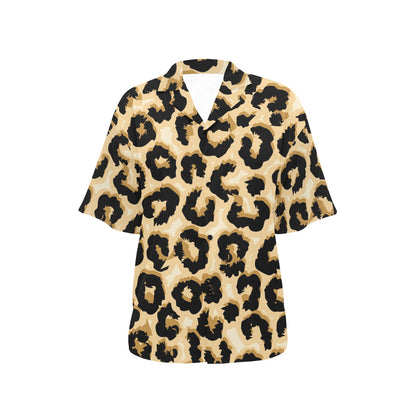 Jaguar Skin Pattern Print Design 02 Women's Hawaiian Shirt