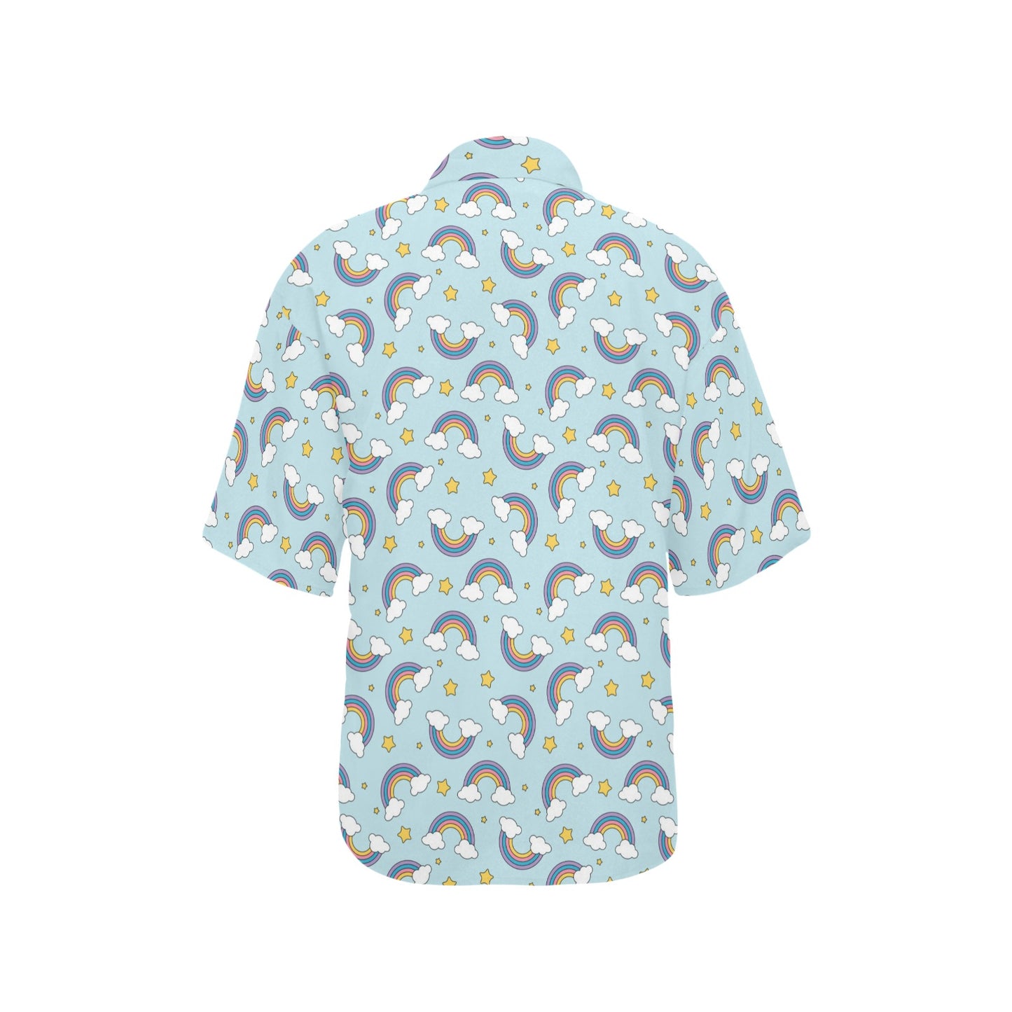 Rainbow Cloud Print Pattern Women's Hawaiian Shirt