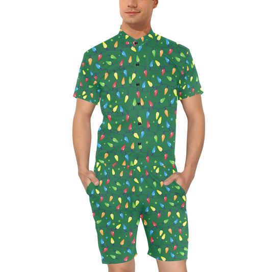 Christmas Light Pattern Print Design 02 Men's Romper