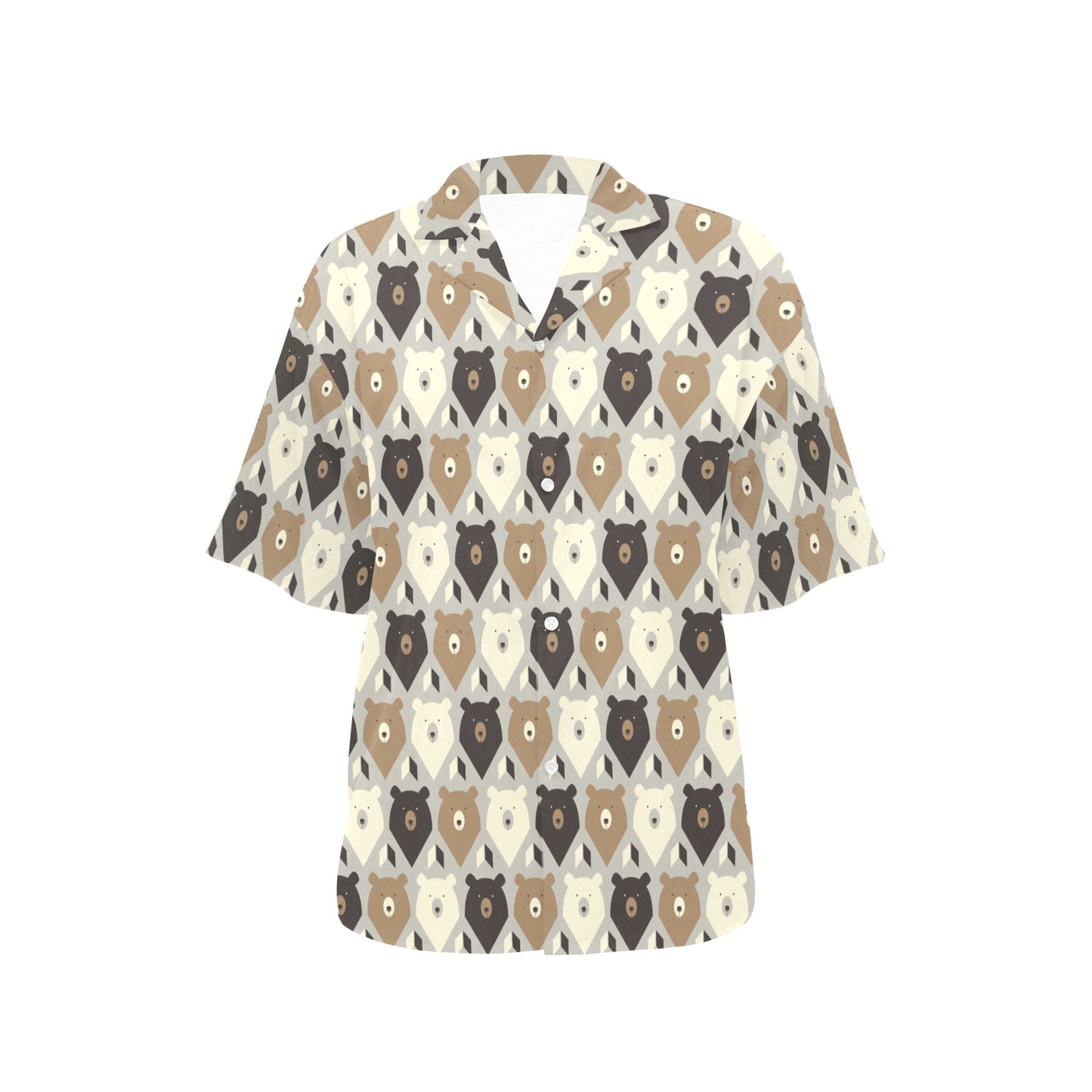 Bear Pattern Print Design 04 Women's Hawaiian Shirt