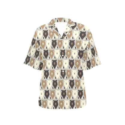 Bear Pattern Print Design 04 Women's Hawaiian Shirt